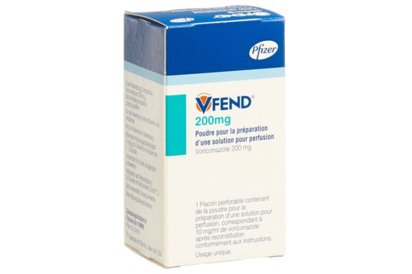 Vfend subst sèche 200 mg pour solution pour perfusion amp