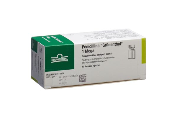 Penicillin Grünenthal Trockensub 1 Mega Vial 10 Stk