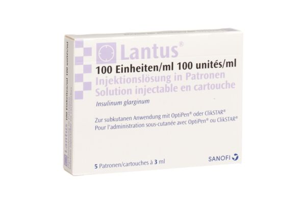 Lantus sol inj 100 U/ml pour AllStar Pro/JuniorStar 5 cartouche 3 ml