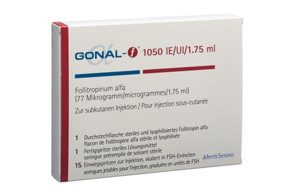 Gonal-f subst sèche 1050 UI (77 mcg) kit inj