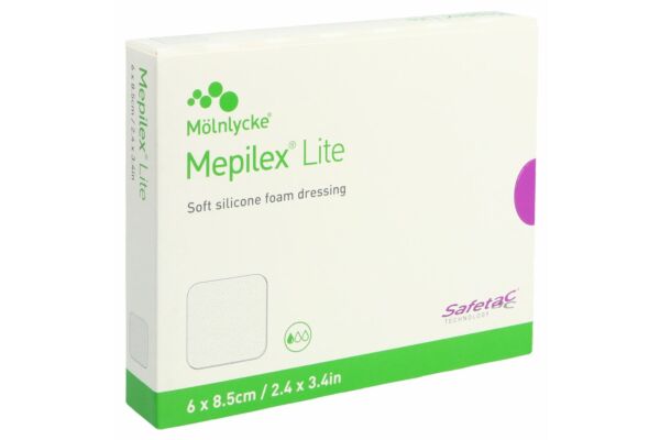 Mepilex Lite Absorptionsverband 6x8.5cm Silikon 5 Stk