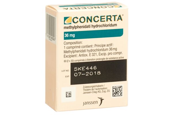 Concerta cpr ret 36 mg fl 60 pce