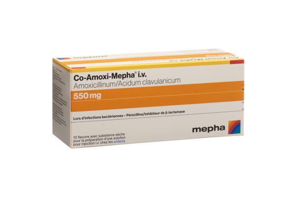 Co-Amoxi-Mepha Trockensub 550 mg Durchstf 10 Stk