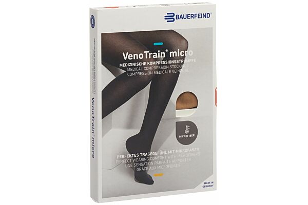 VENOTRAIN MICRO A-D KKL2 S normal/long offene Fussspitze caramel 1 Paar