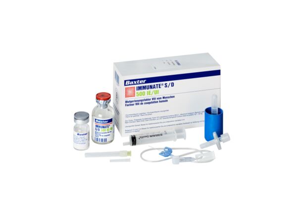 Immunate S/D Trockensub 500 IE mit Solvens Durchstf