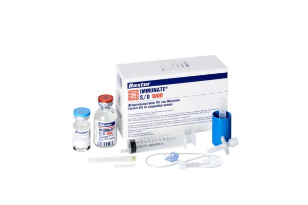 Immunate S/D Trockensub 1000 IE mit Solvens Durchstf