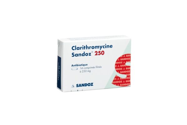 Clarithromycine Sandoz cpr pell 250 mg 14 pce