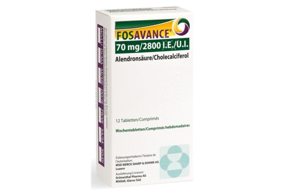 Fosavance comprimés hebdomadaires 70/2800 12 pce