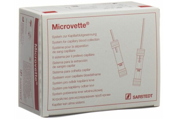 Microvettes 100 hématologie kalium EDTA 100 pce