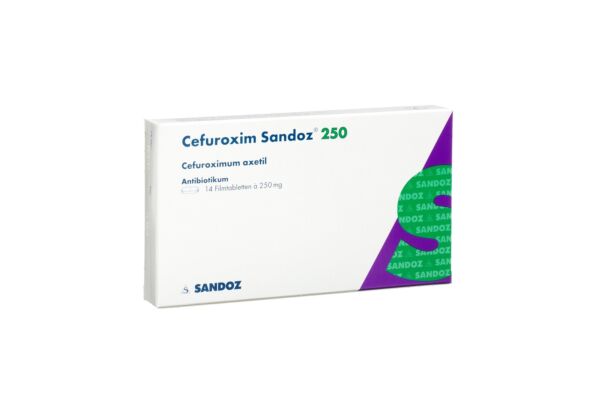 Cefuroxim Sandoz Filmtabl 250 mg 14 Stk