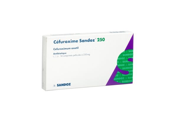 Céfuroxime Sandoz cpr pell 250 mg 14 pce