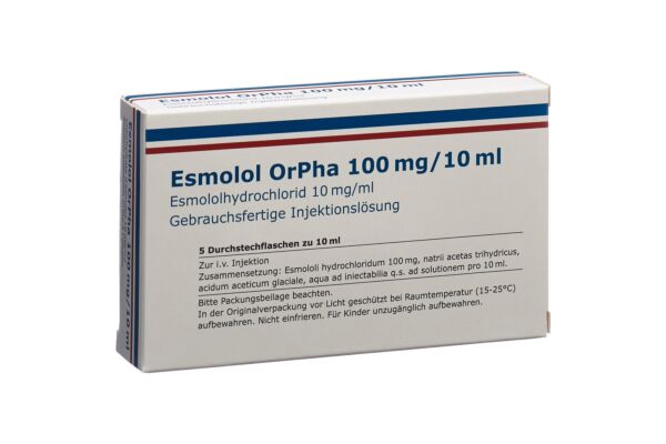 Esmolol OrPha Inj Lös 100 mg/10ml 5 Durchstf 10 ml