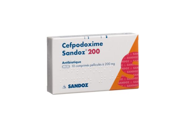 Cefpodoxime sandoz cpr pell 200 mg 10 pce