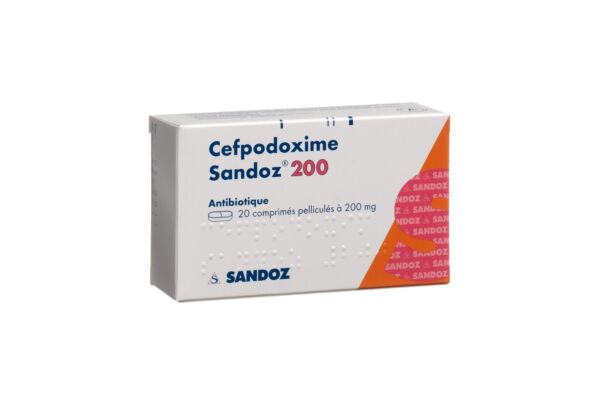 Cefpodoxime sandoz cpr pell 200 mg 20 pce