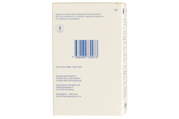 Fosrenol cpr croquer 500 mg 90 pce