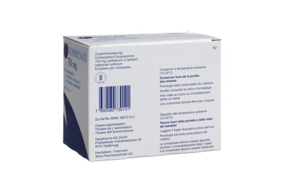 Fosrenol cpr croquer 750 mg 90 pce