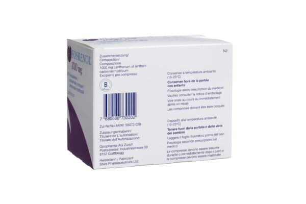 Fosrenol cpr croquer 1000 mg 90 pce