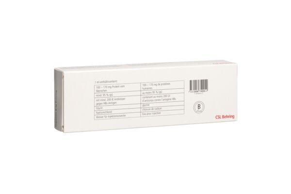 Hepatitis-B-Immunglobulin Behring 1000 UI ser pré 5 ml