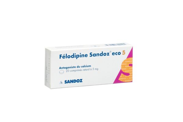 Felodipin Sandoz eco Ret Tabl 5 mg 20 Stk