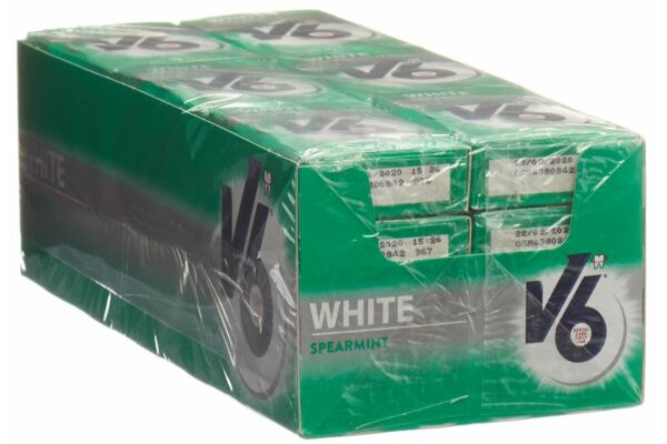 V6 White Kaugummi Spearmint 24 Box