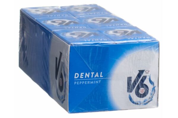 V6 Dental Care chewing gum Peppermint 24 box
