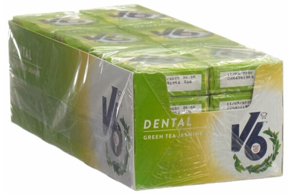 V6 Dental Care chewing gum Green Tea Jasmine 24 box