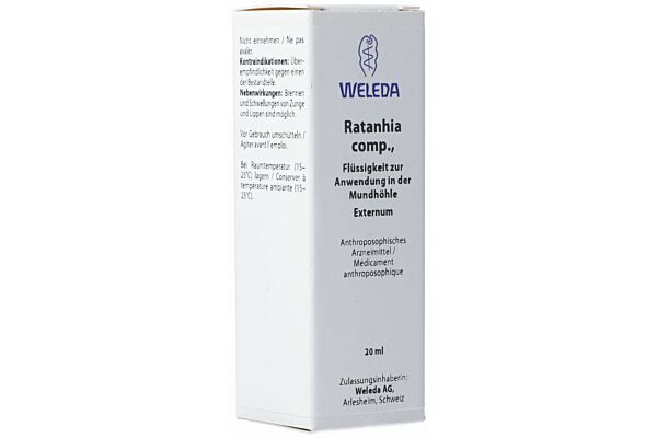 Weleda ratanhia comp. liq liquide pour application dans la cavité buccale fl 20 ml