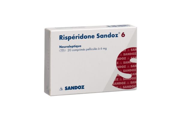 Rispéridone Sandoz cpr pell 6 mg 20 pce