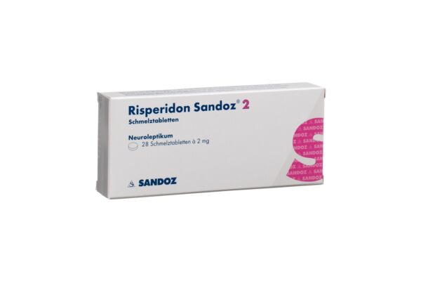 Rispéridone Sandoz cpr orodisp 2 mg 28 pce