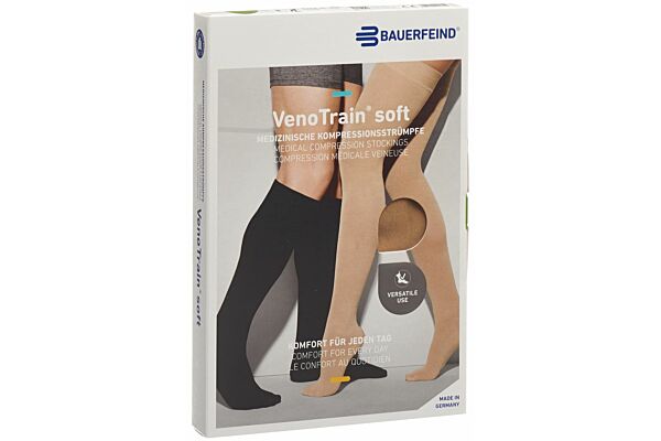 VENOTRAIN SOFT A-D KKL2 XL normal/short offene Fussspitze caramel 1 Paar