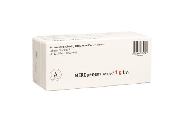 Meropenem Labatec i.v. Trockensub 1 g zur Herstellung einer Injektions- oder Infusionslösung Durchstf 10 Stk