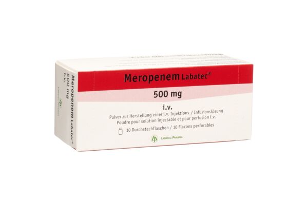 Meropenem Labatec i.v. subst sèche 500 mg pour injection ou perfusion flac 10 pce