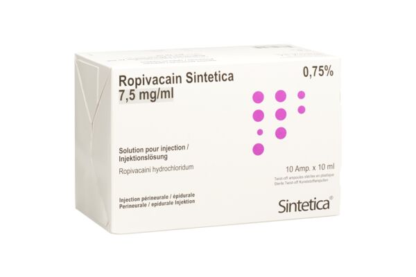 Ropivacain Sintetica sol inj 7.5 mg/ml 10ml ampoules 10 pce