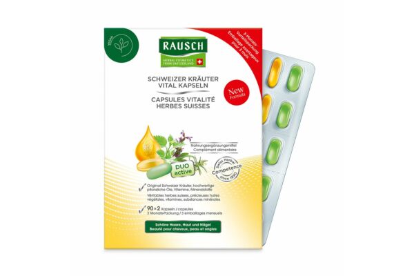 Rausch Schweizer Kräuter Vital Kapseln herbes suisses 3 Monats-Packung