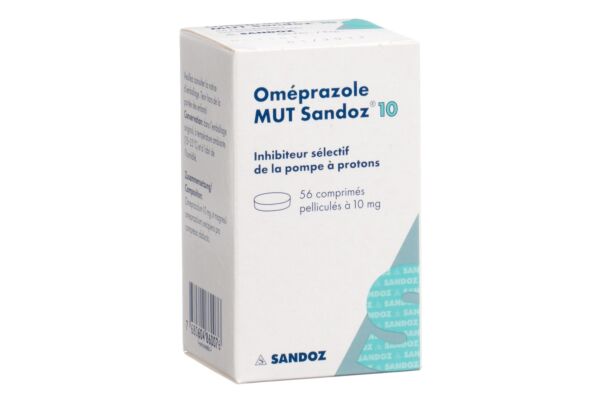 Oméprazole MUT Sandoz cpr pell 10 mg bte 56 pce