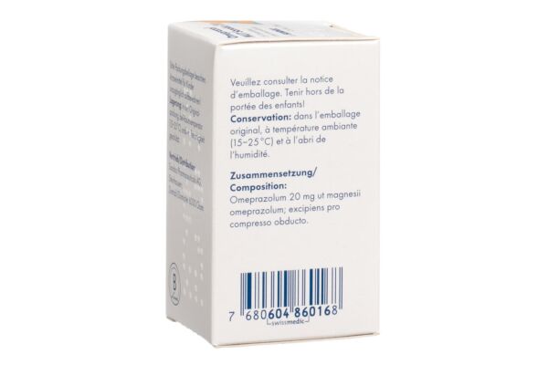 Oméprazole MUT Sandoz cpr pell 20 mg bte 28 pce