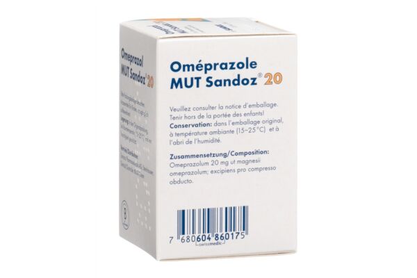 Oméprazole MUT Sandoz cpr pell 20 mg bte 56 pce