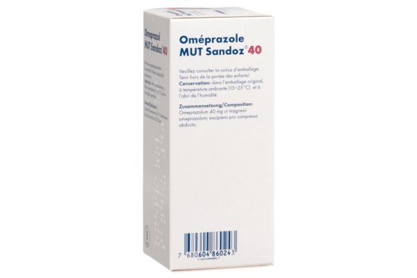 Oméprazole MUT Sandoz cpr pell 40 mg bte 56 pce