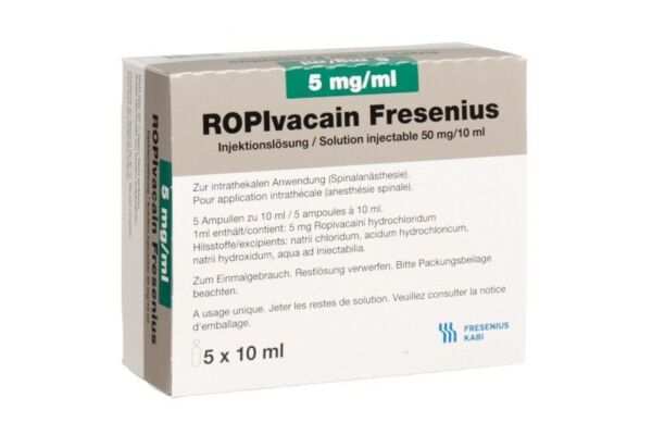 Ropivacain Fresenius sol inj 5 mg/ml 10ml ampoules 5 pce