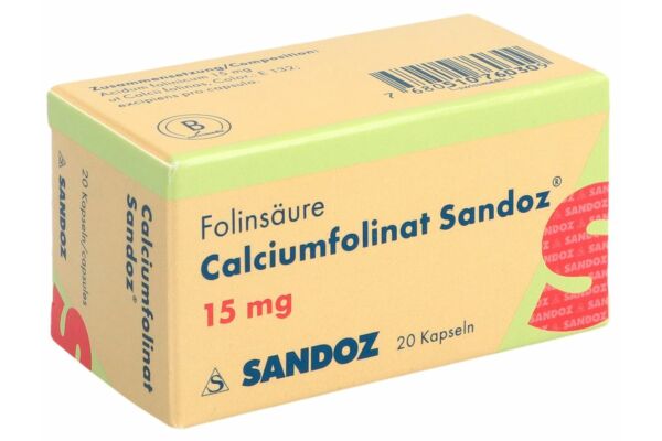 Calciumfolinat Sandoz Kaps 15 mg Ds 20 Stk