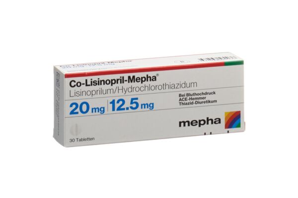 Co-Lisinopril-Mepha Tabl 20/12.5 30 Stk