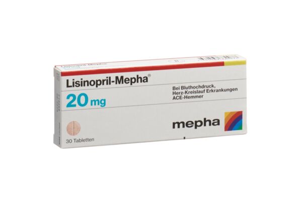 Lisinopril-Mepha Tabl 20 mg 30 Stk