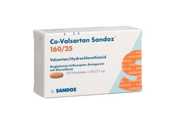 Co-Valsartan Sandoz cpr pell 160/25 98 pce