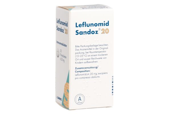 Léflunomide Sandoz cpr pell 20 mg bte 30 pce