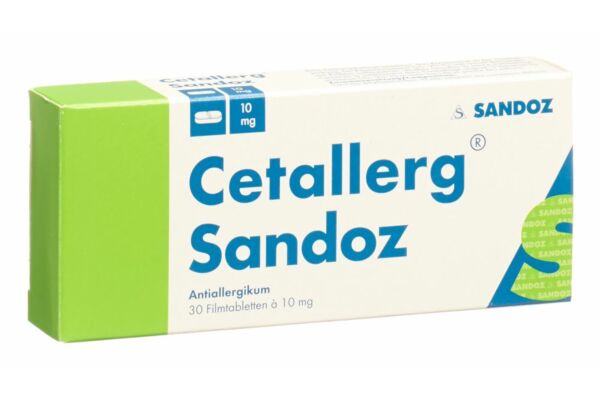 Cetallerg Sandoz Filmtabl 10 mg 30 Stk