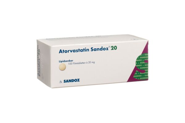 Atorvastatin Sandoz Filmtabl 20 mg 100 Stk