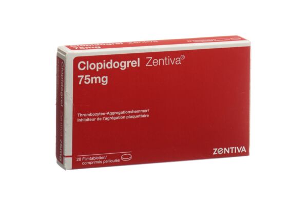 Clopidogrel Zentiva Filmtabl 75 mg 28 Stk