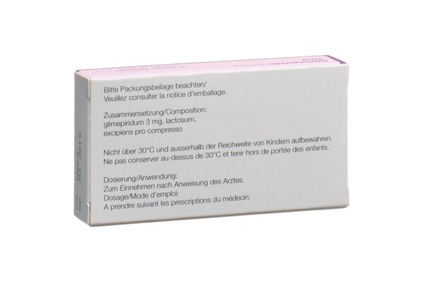 Glimepiride Zentiva Tabl 3 mg 30 Stk