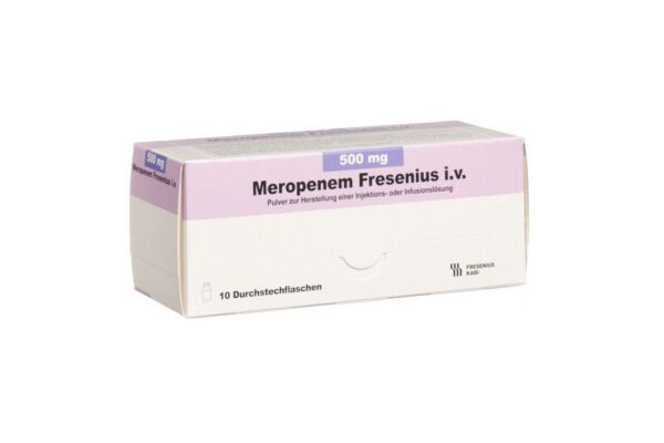 Meropenem Fresenius i.v. subst sèche 500 mg poudre pour solution injectable/pour perfusion flac 10 pce