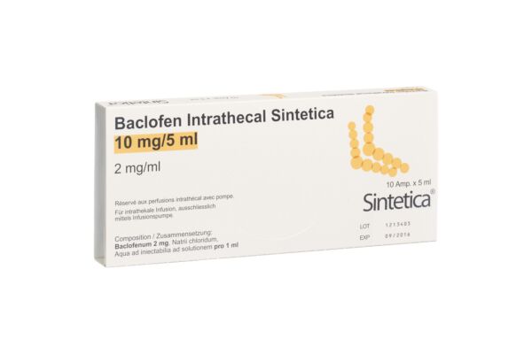 Baclofen Intrathecal Sintetica Inj Lös 10 mg/5ml 10 Amp 5 ml